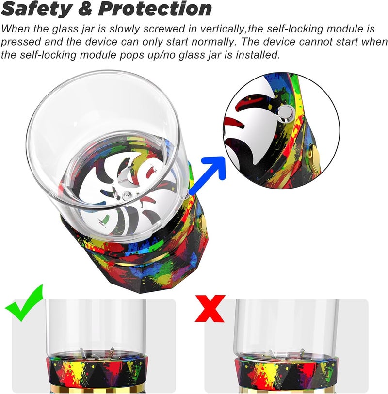 BKLFLY Mini Grinder Rechargeable Electric Crusher for Spice, Pepper and with 2PCS 50ml Glass Jars - Image 4